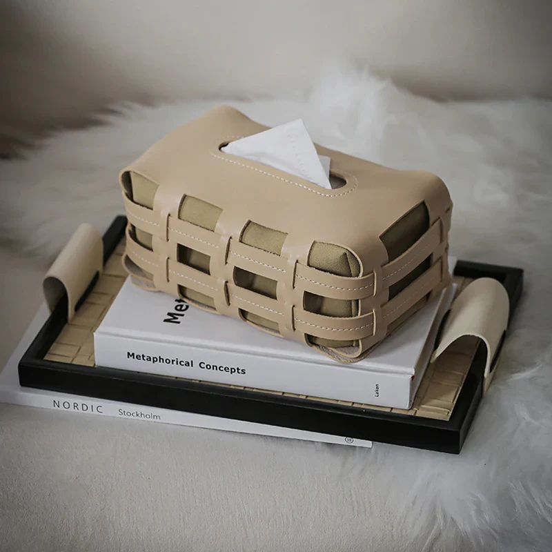 Cameron Leather Tissue Holder - Image 3