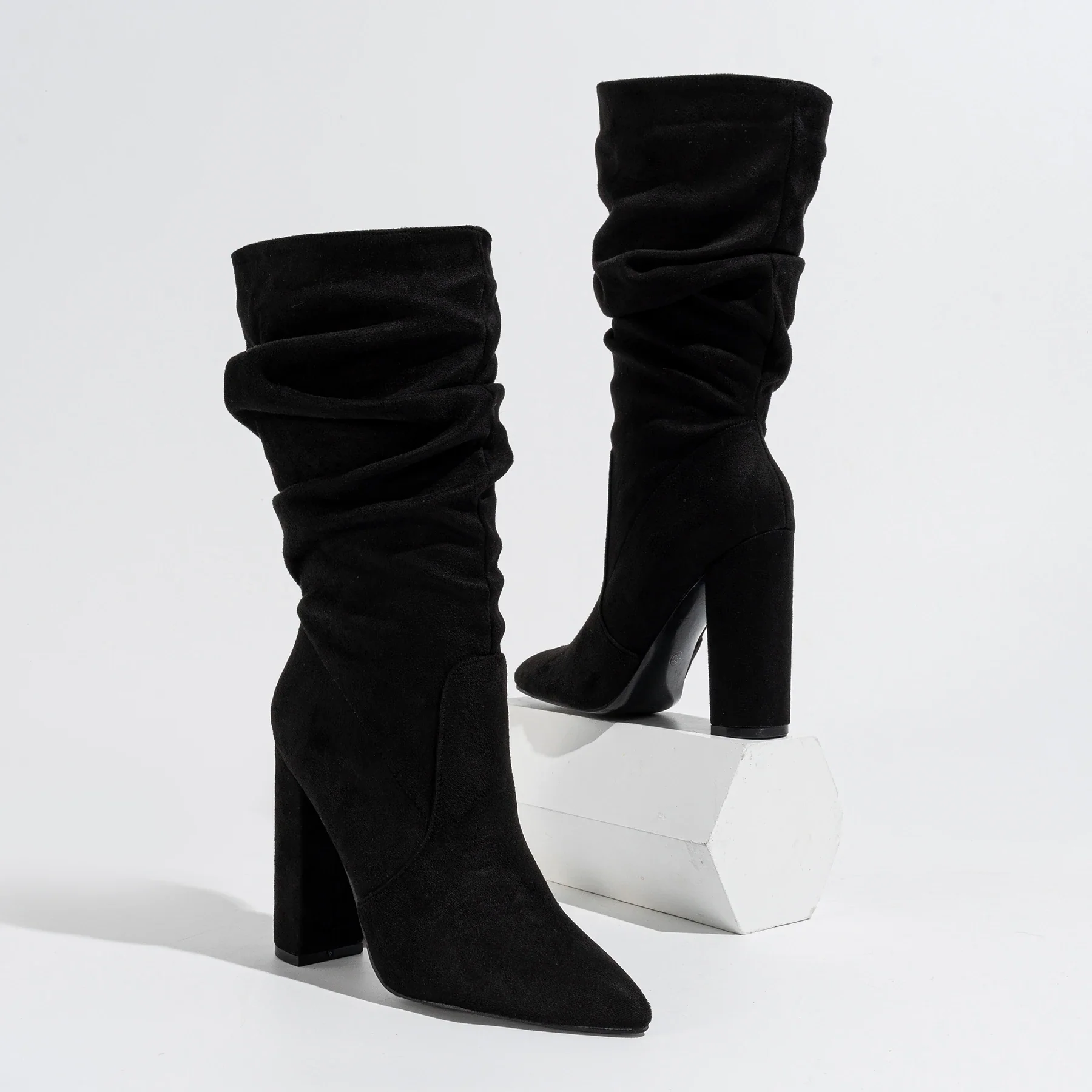 Camille High-Heel Suede Boots - Image 15