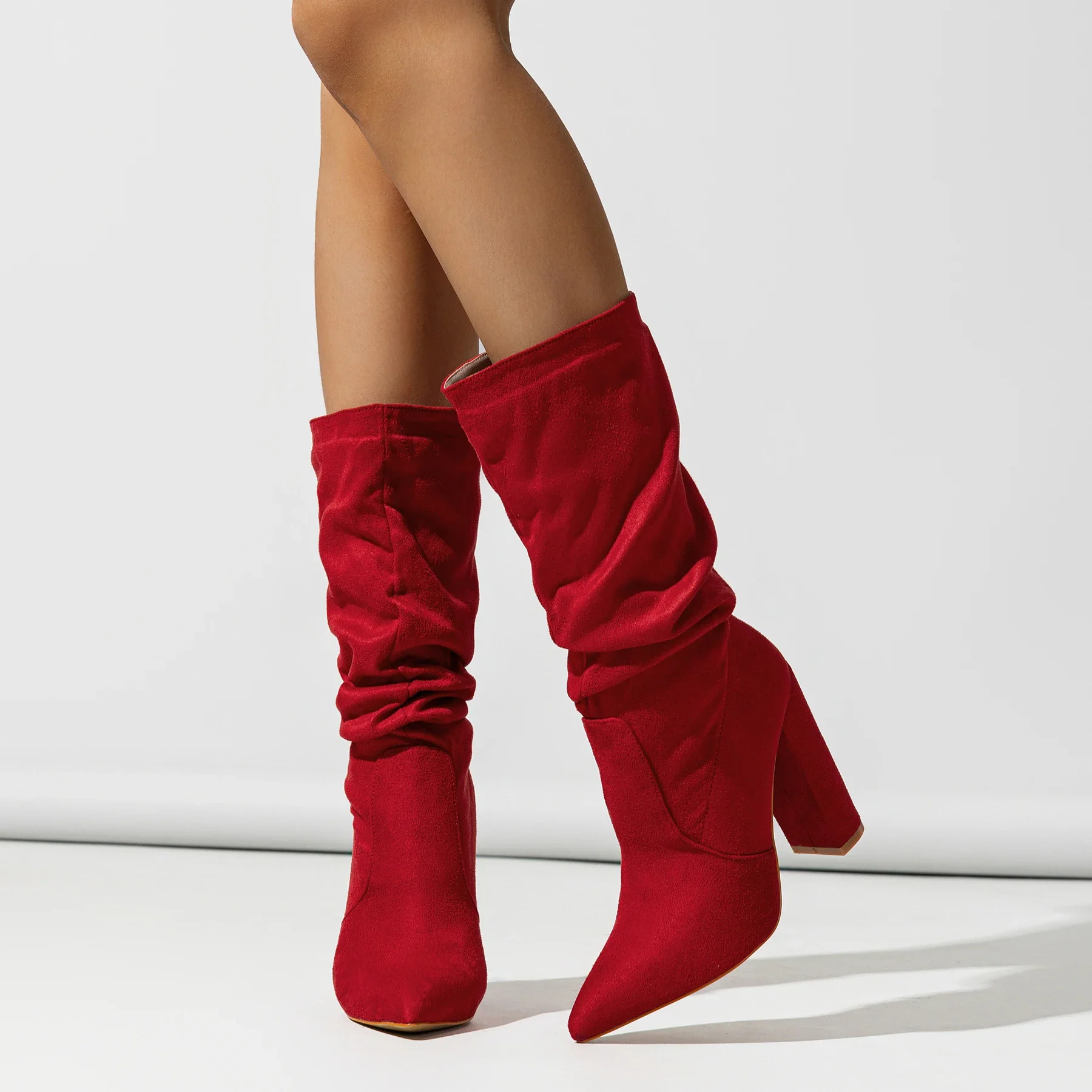 Camille High-Heel Suede Boots - Image 5