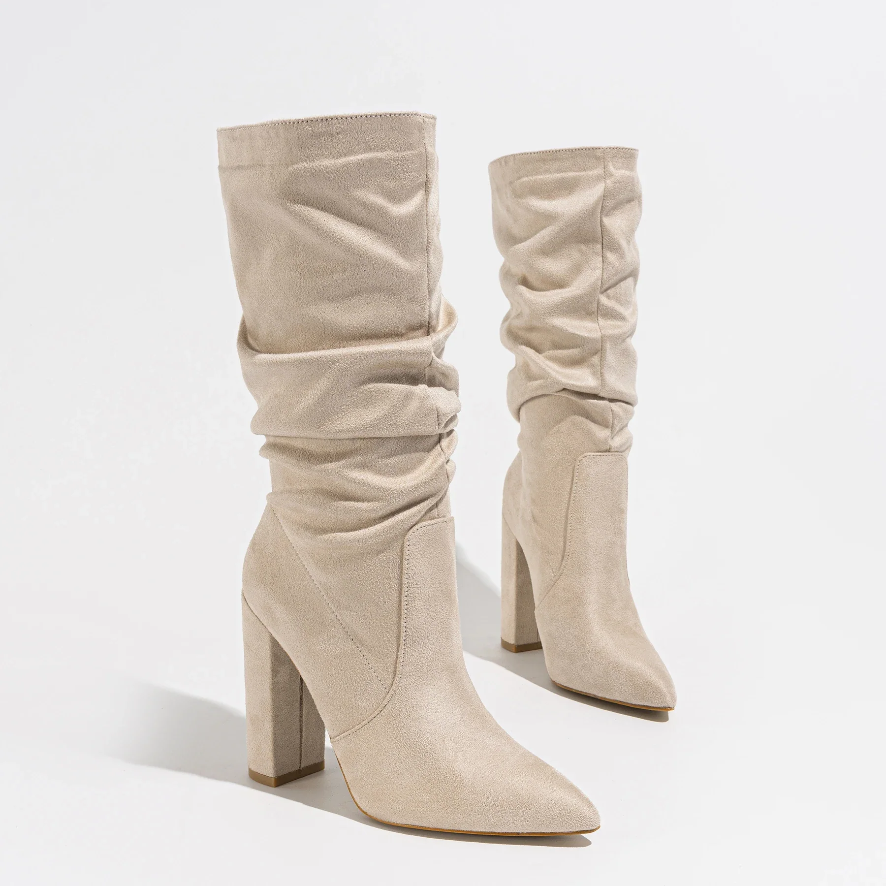 Camille High-Heel Suede Boots - Image 7