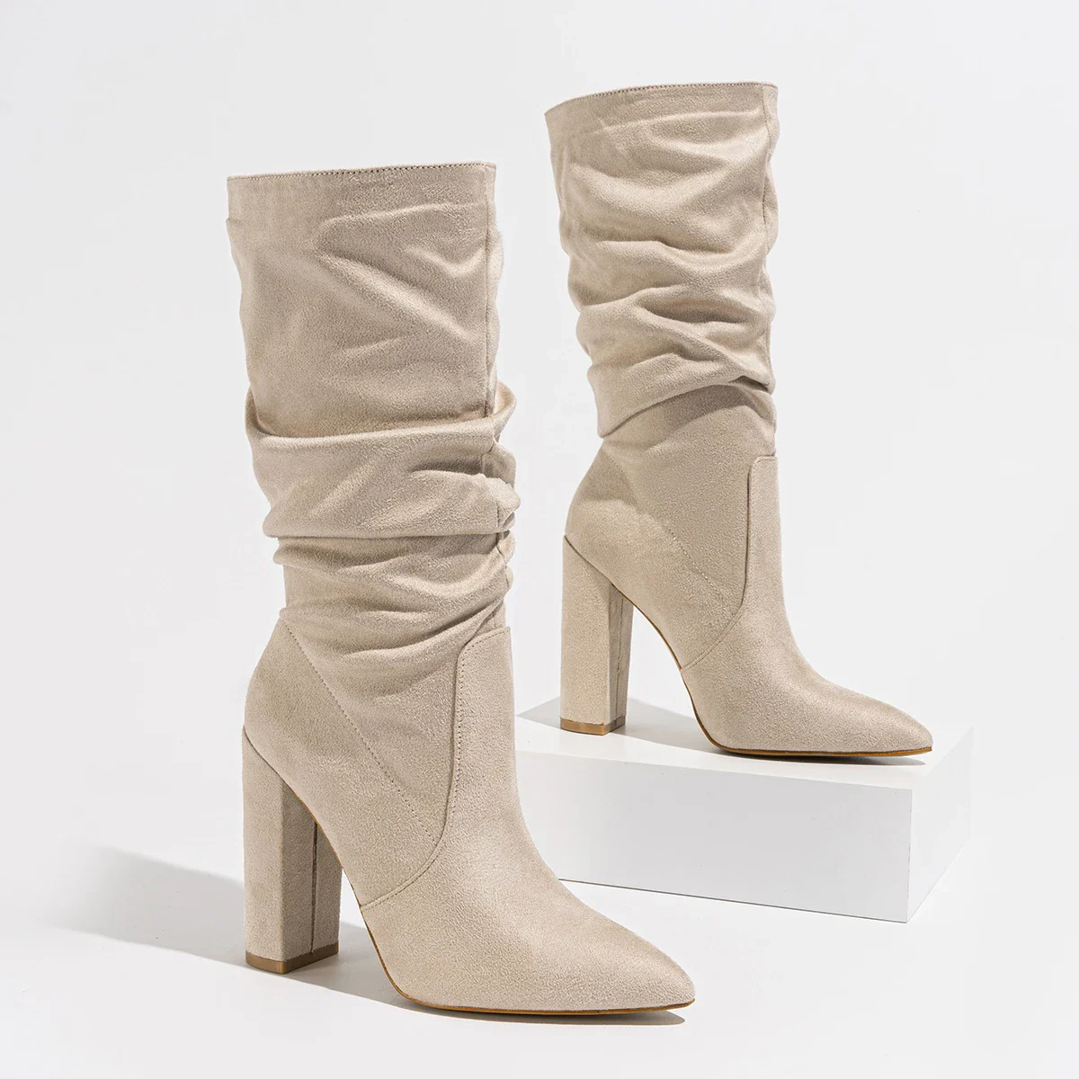 Camille High-Heel Suede Boots - Image 8
