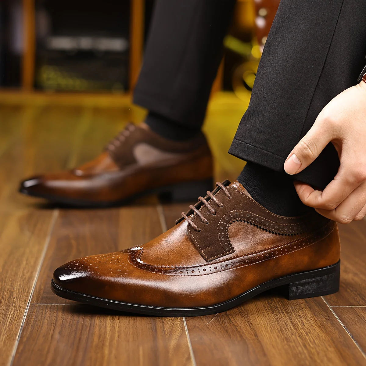 Carlos Santos Oxford Brogue Shoes - Image 3