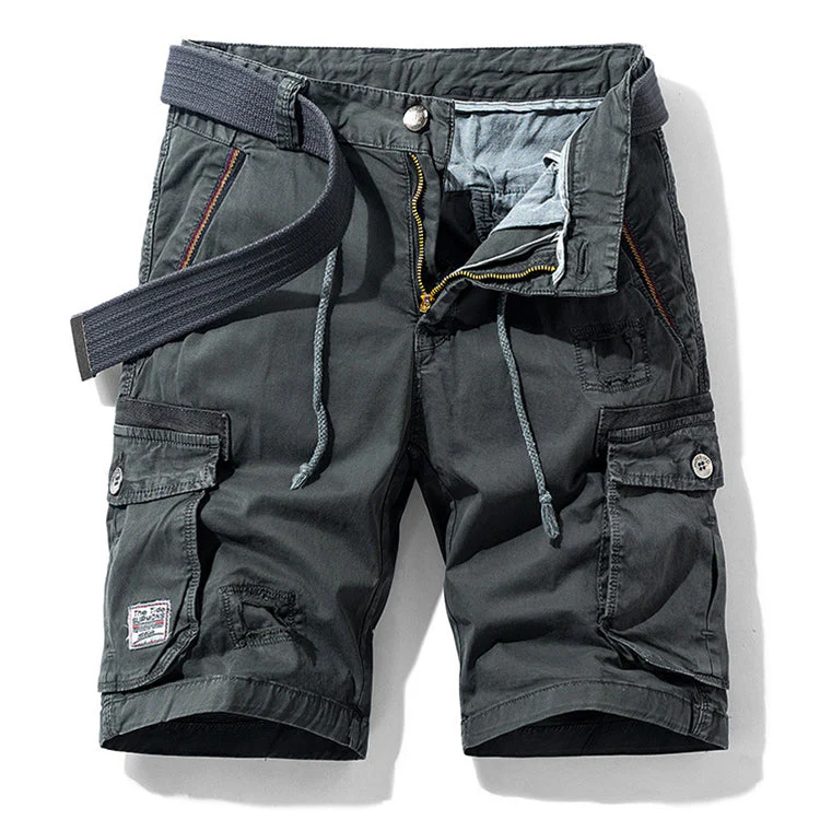 Casual Straight Leg Multi-pocket Men's Shorts - Image 8