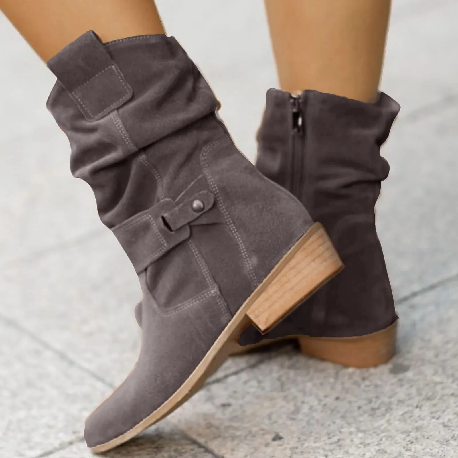 Clara Woods Suede Ankle Boots - Image 6