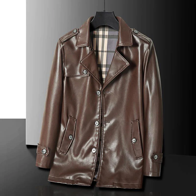 Dave Harrington Mid Length Leather Jacket - Image 2