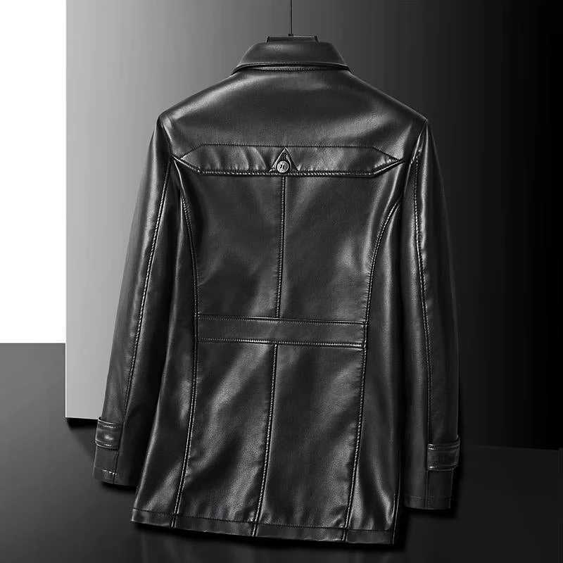 Dave Harrington Mid Length Leather Jacket - Image 3
