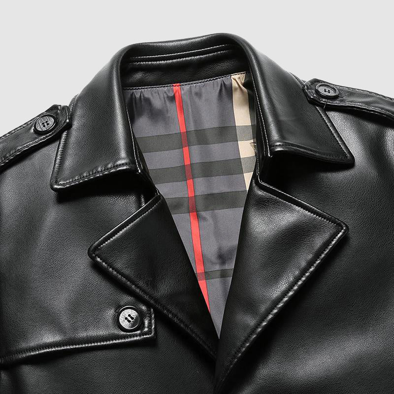 Dave Harrington Mid Length Leather Jacket - Image 4