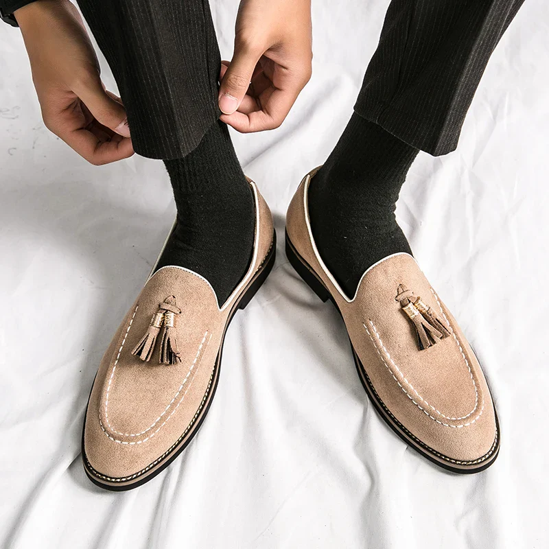 Enzo Taupe Suede Loafer - Image 4