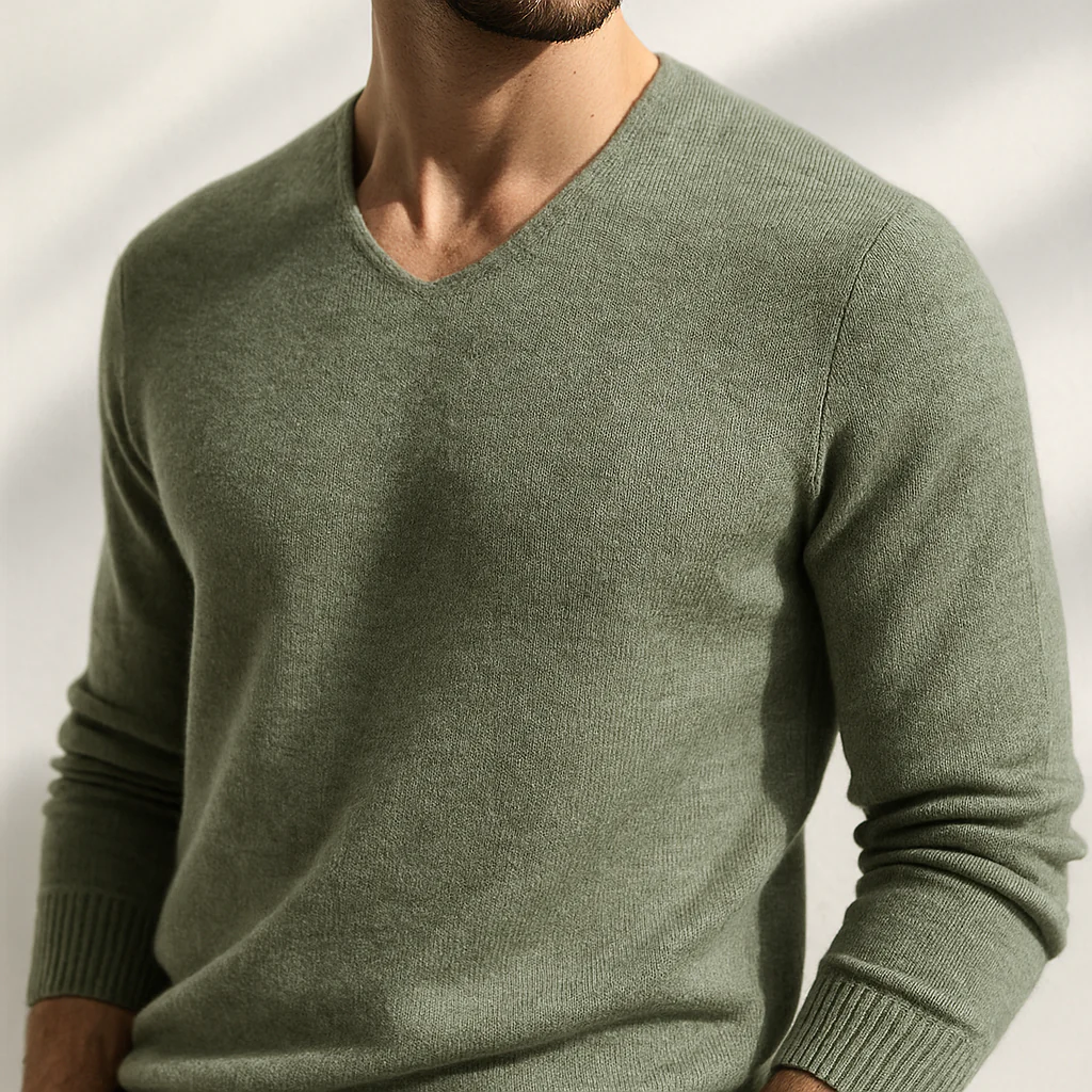 Ethan Cashmere V-Neck Sweater - Image 2