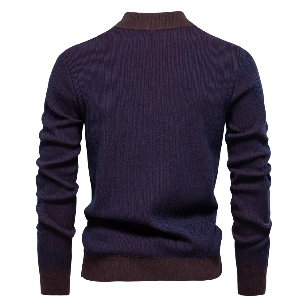 Ethan Cole Striped Cotton Sweater - Image 7