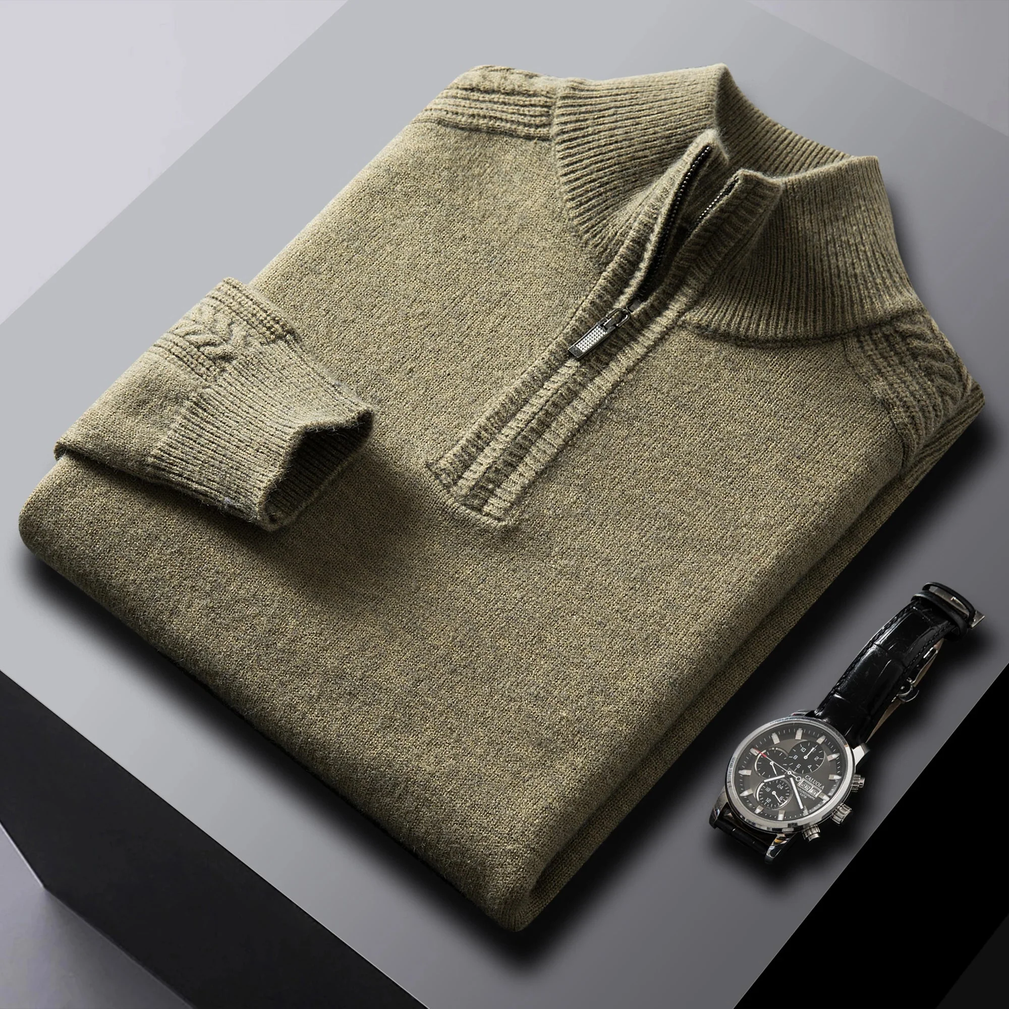 Heritage Half-Zip Wool Sweater - Image 2