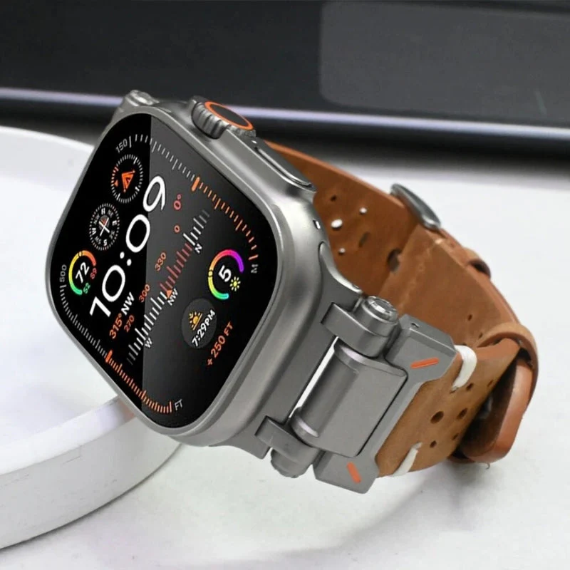 Heritage Touch Leather Apple Watch Band - Image 2