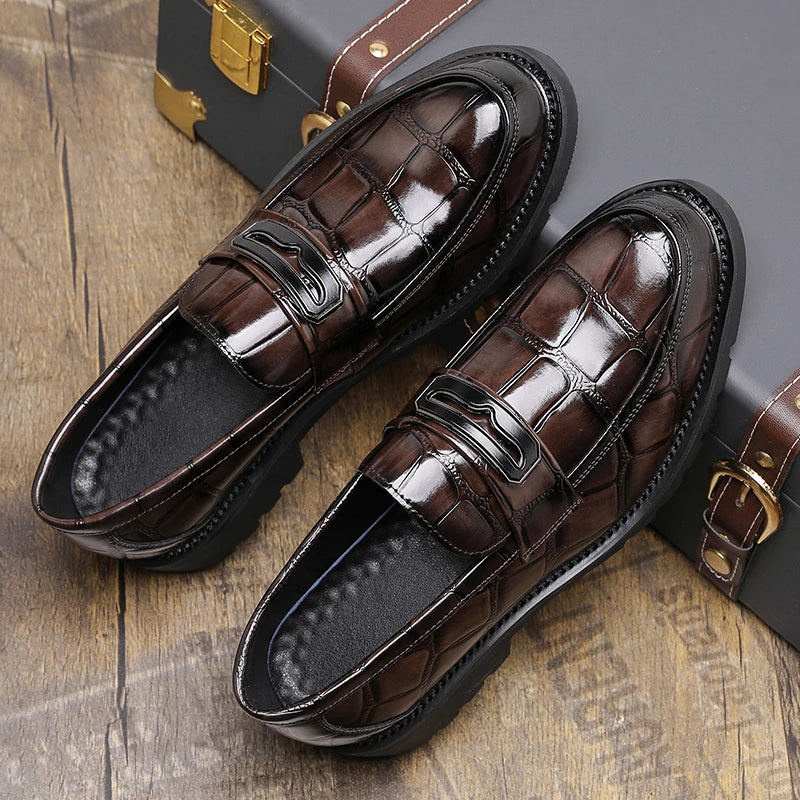 Jack Wellington Croc Leather Loafers - Image 2