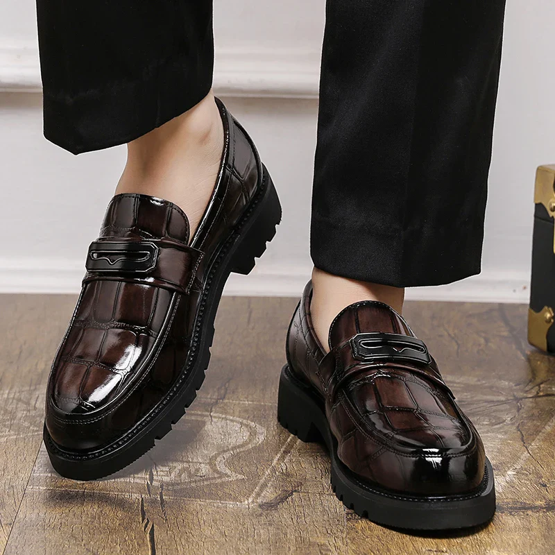 Jack Wellington Croc Leather Loafers - Image 3