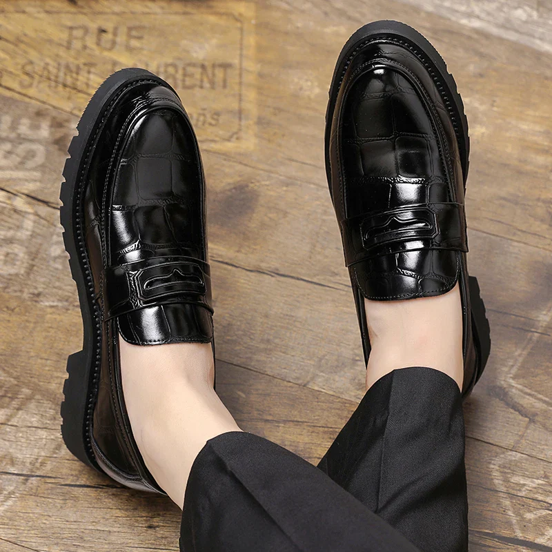 Jack Wellington Croc Leather Loafers - Image 9
