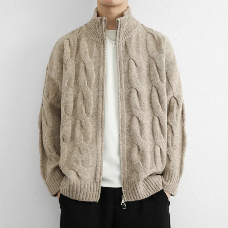 Jacob Mason Cable Zip Cardigan