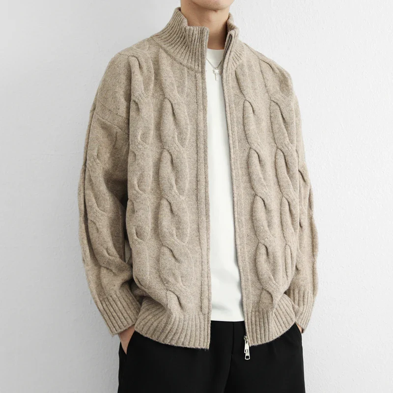 Jacob Mason Cable Zip Cardigan - Image 2