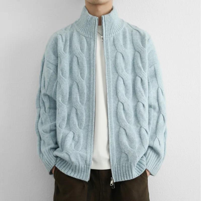 Jacob Mason Cable Zip Cardigan - Image 3