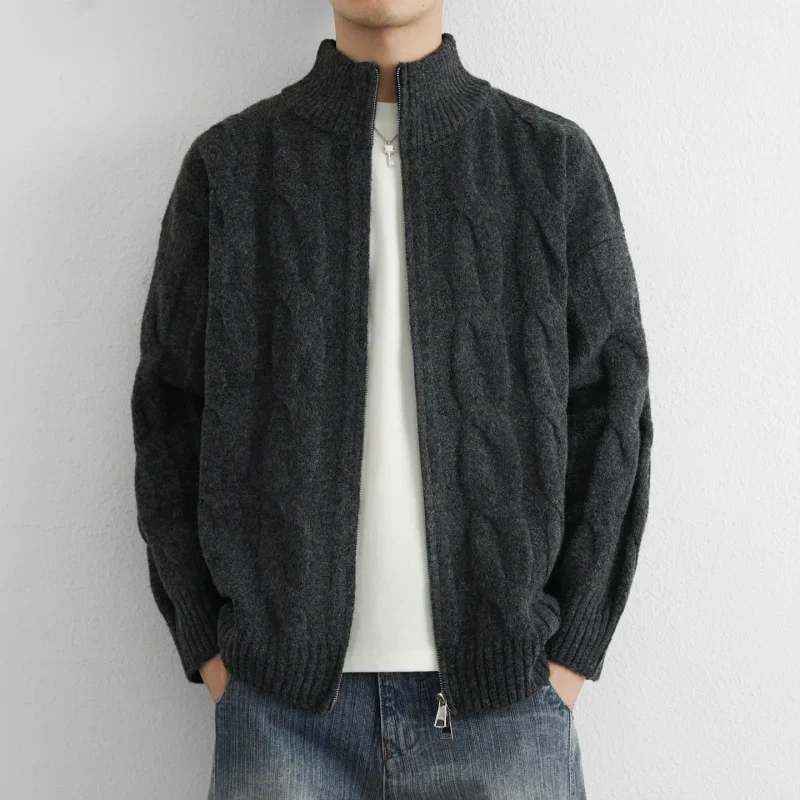 Jacob Mason Cable Zip Cardigan - Image 5
