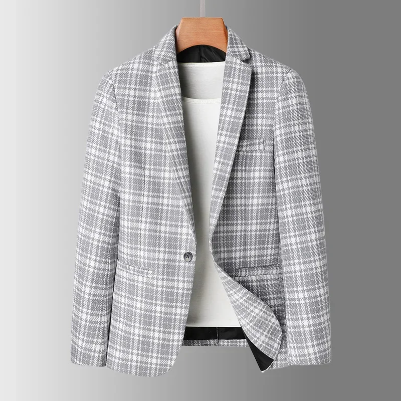 Jacob Mason Plaid Wool Blazer - Image 3