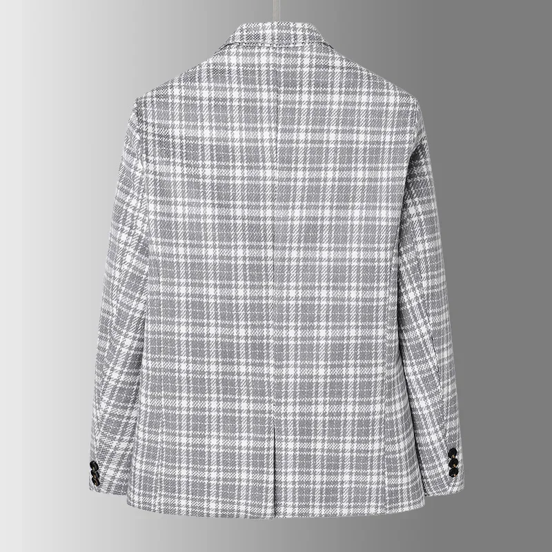 Jacob Mason Plaid Wool Blazer - Image 4