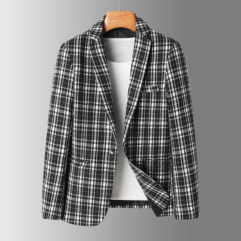 Jacob Mason Plaid Wool Blazer - Image 5