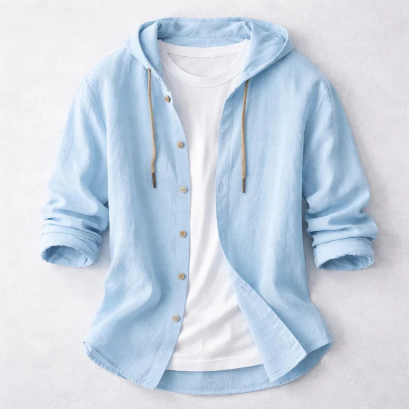 Logan Linen Hooded Shirt - Image 2
