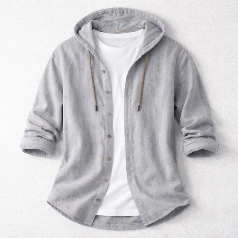 Logan Linen Hooded Shirt - Image 3