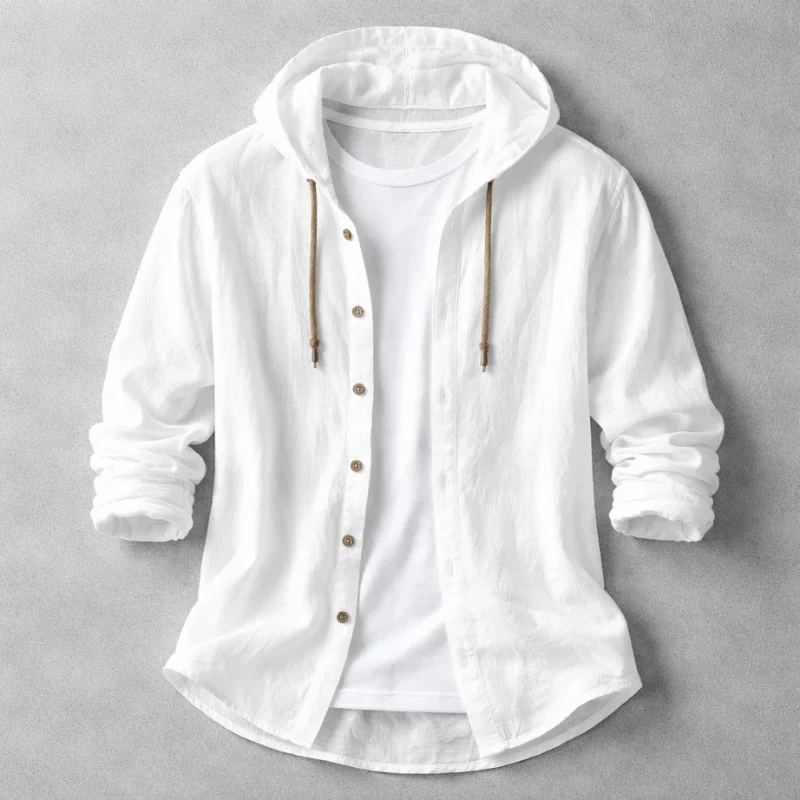 Logan Linen Hooded Shirt - Image 4