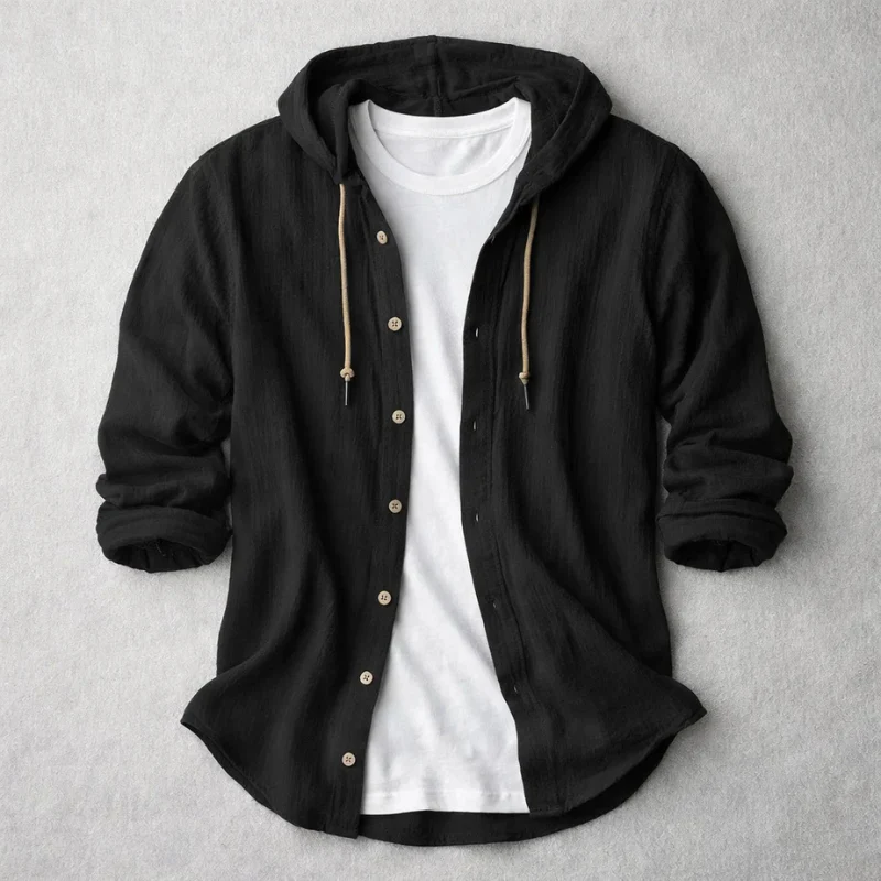 Logan Linen Hooded Shirt - Image 5