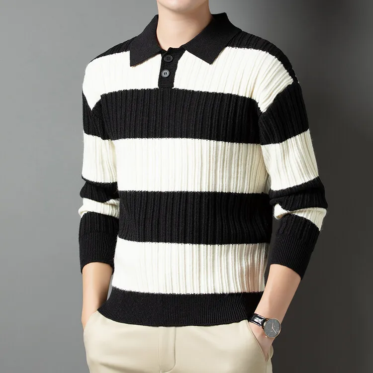 Lorenzo Don Striped Polo Pullover - Image 3