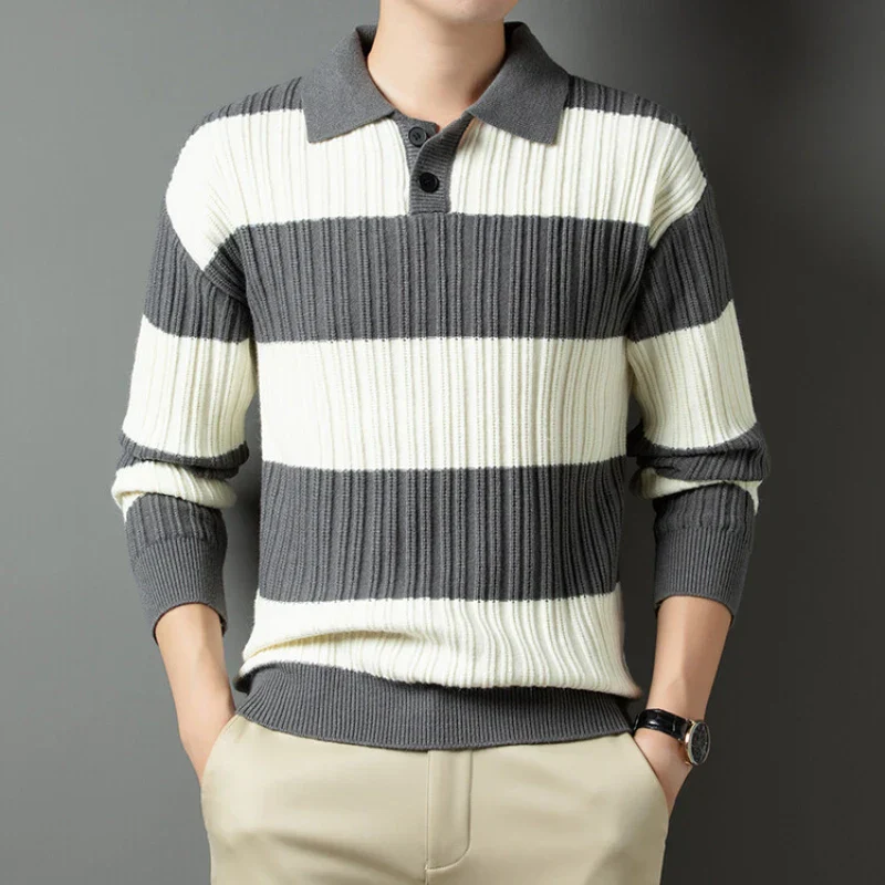 Lorenzo Don Striped Polo Pullover - Image 5