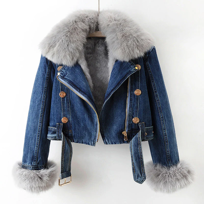 Luna Rose Cropped Denim Coat - Image 3