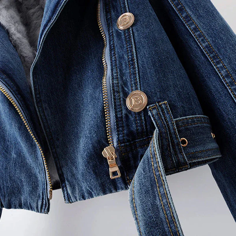 Luna Rose Cropped Denim Coat - Image 6