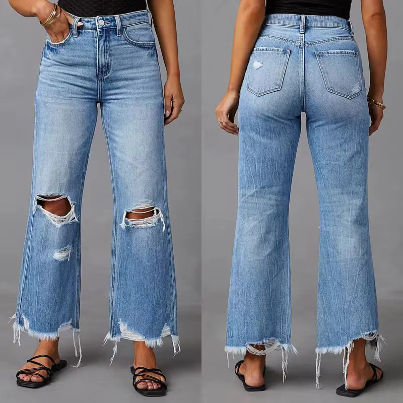 Luna Rose Distressed Flare Jeans - Image 5