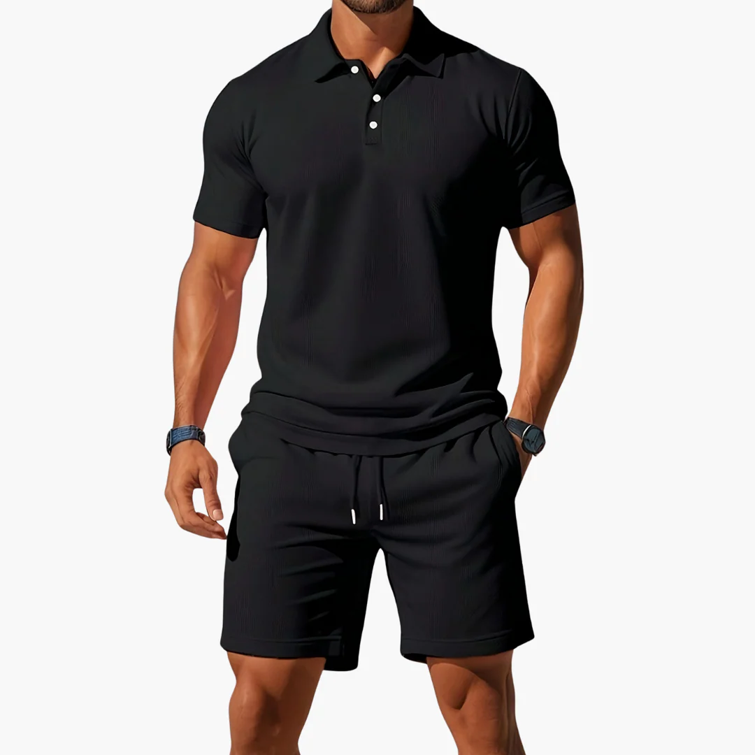 Marcus Waffle Knit Polo Set - Image 6