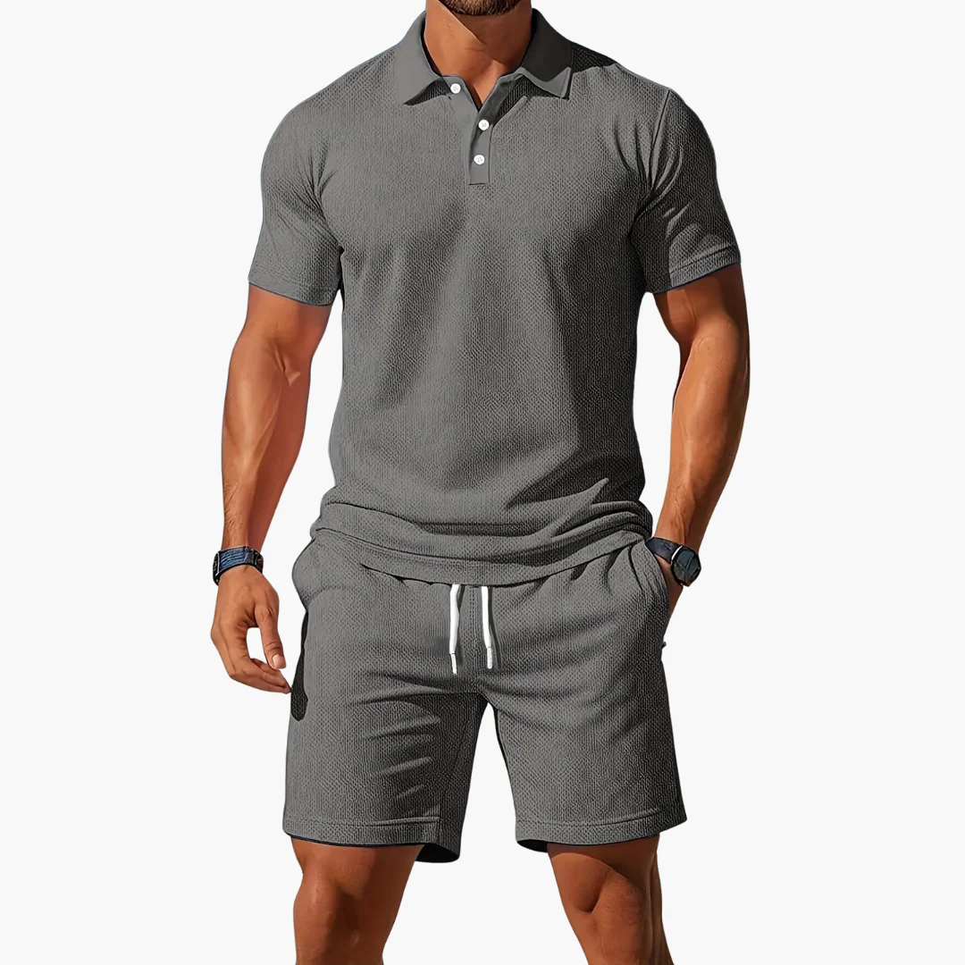 Marcus Waffle Knit Polo Set - Image 7