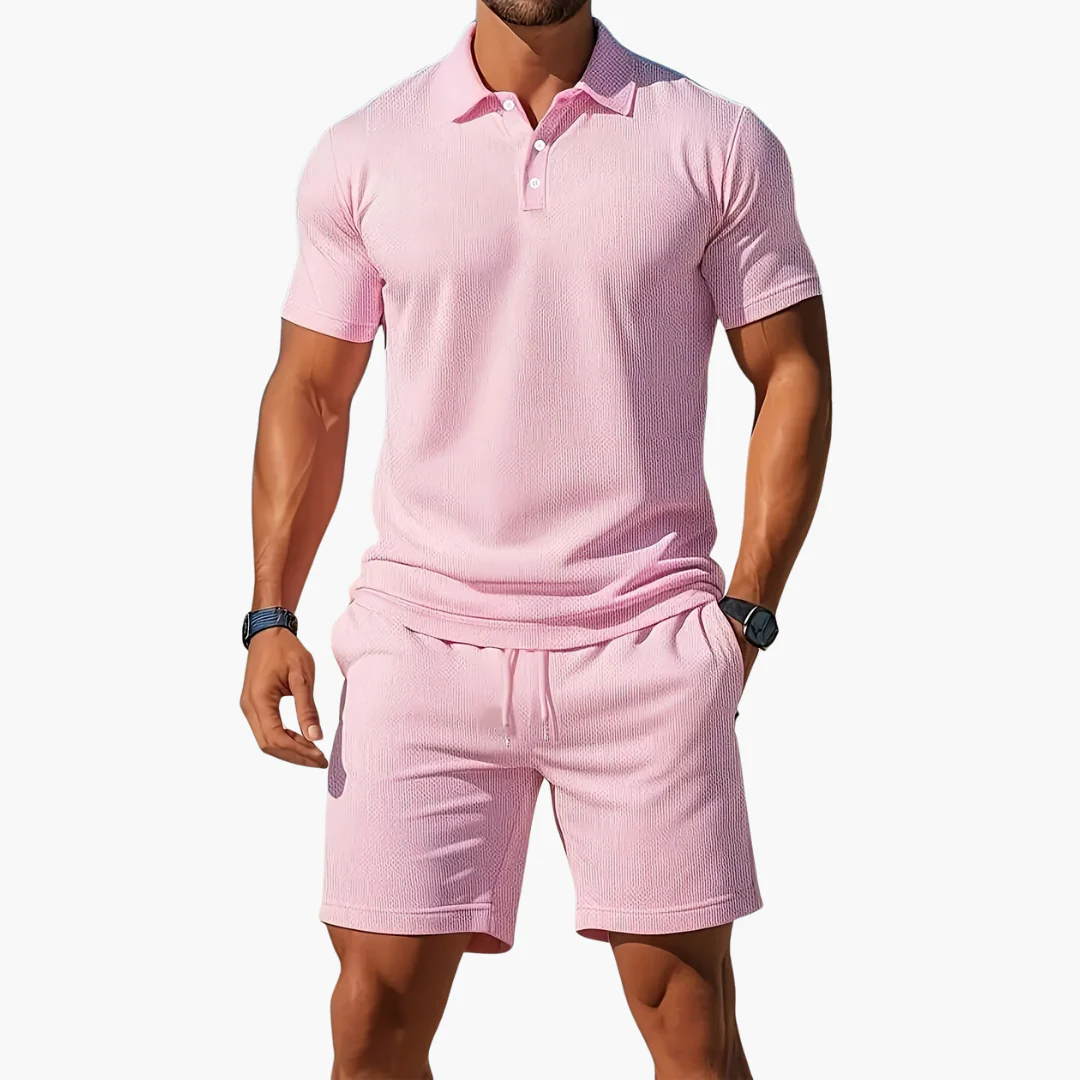 Marcus Waffle Knit Polo Set - Image 8