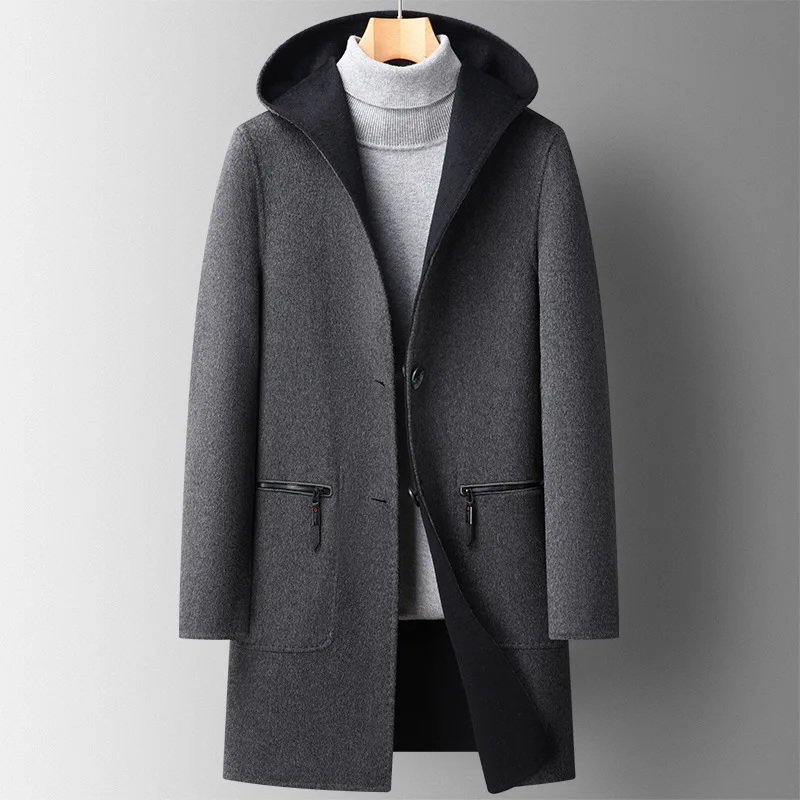 Massimo Wool Hooded Overcoat - Image 3