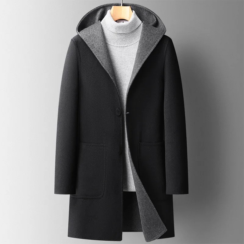 Massimo Wool Hooded Overcoat - Image 4