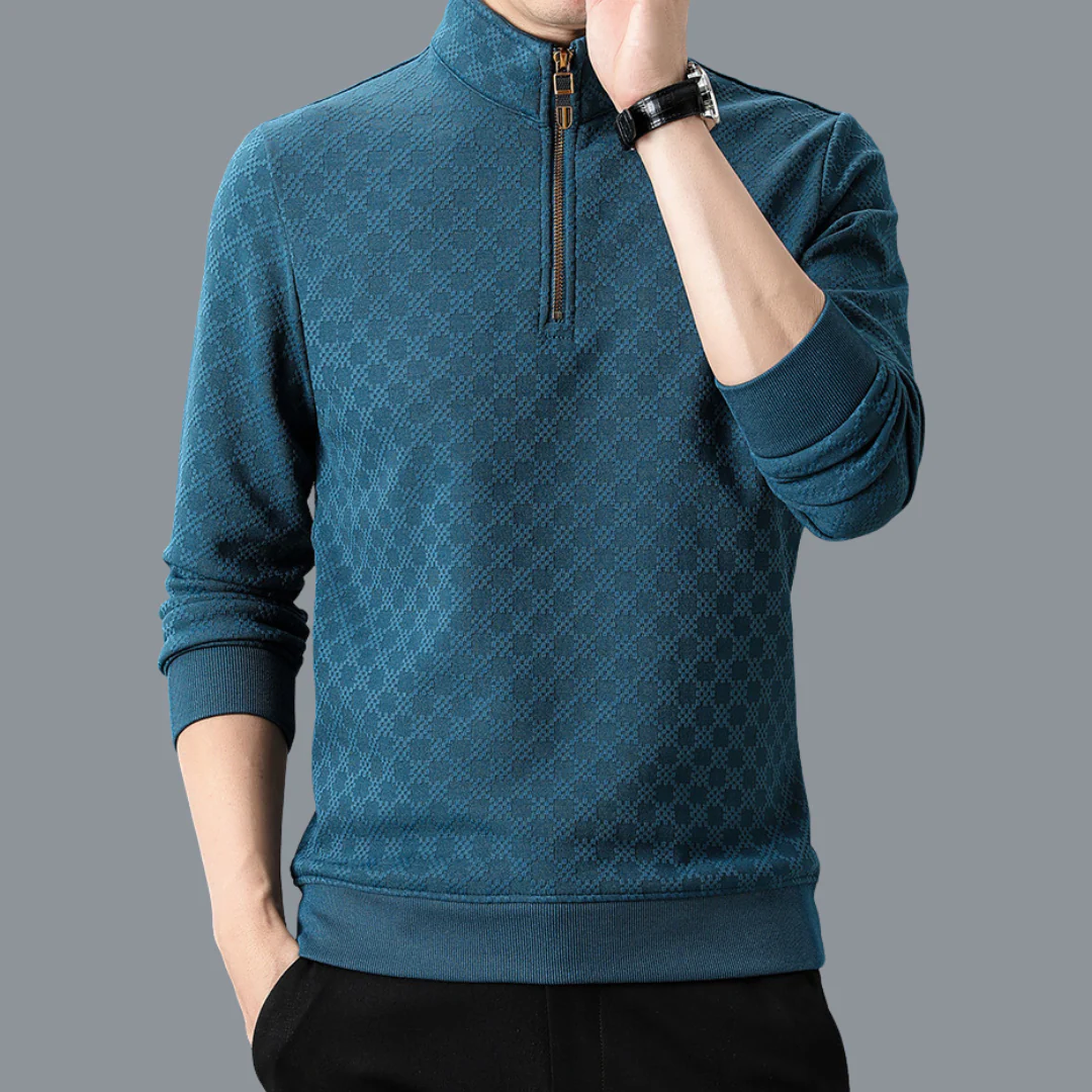 Maxwell Chequered 1/4 Zip - Image 7