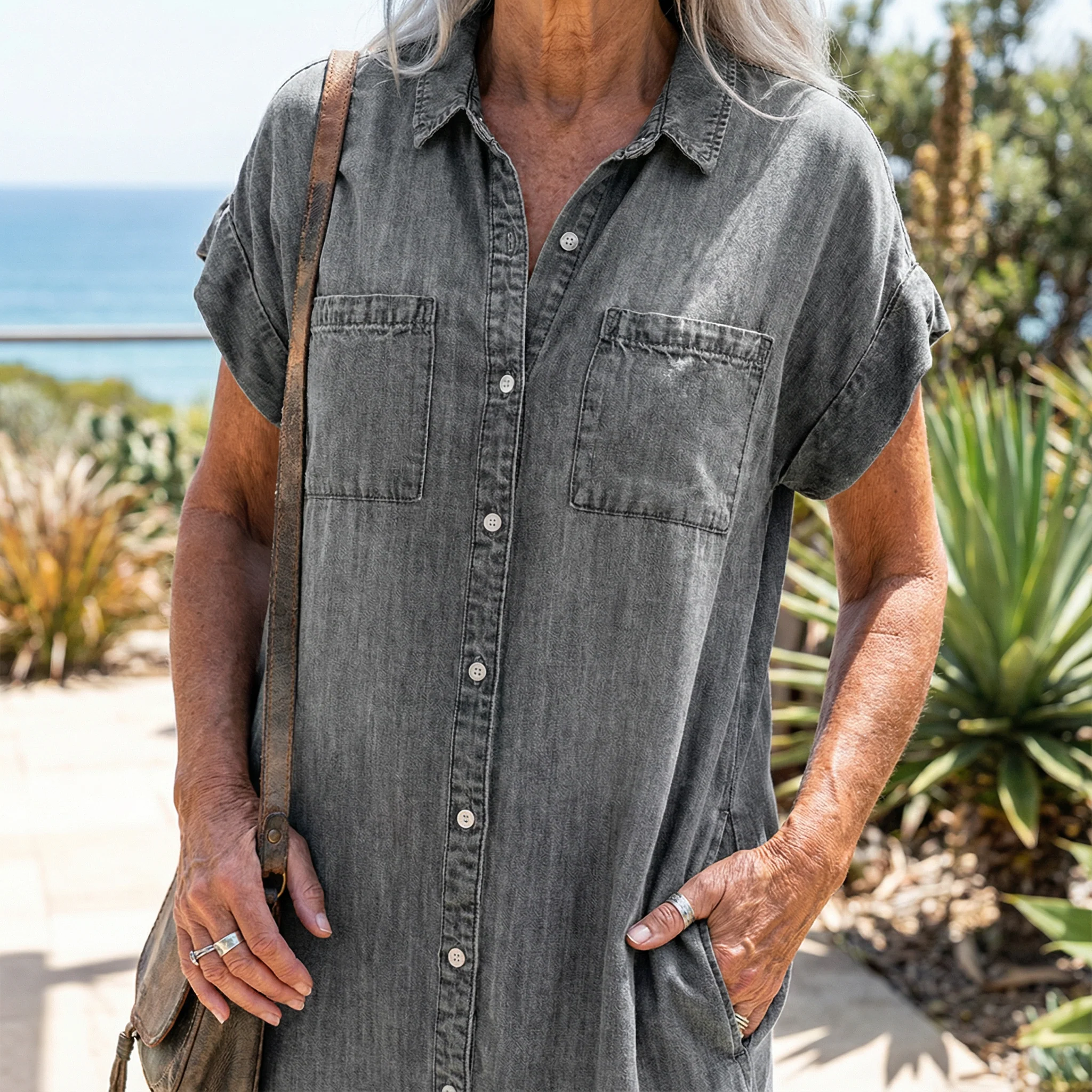 Olivia Rose Denim Shirt Dress - Image 5