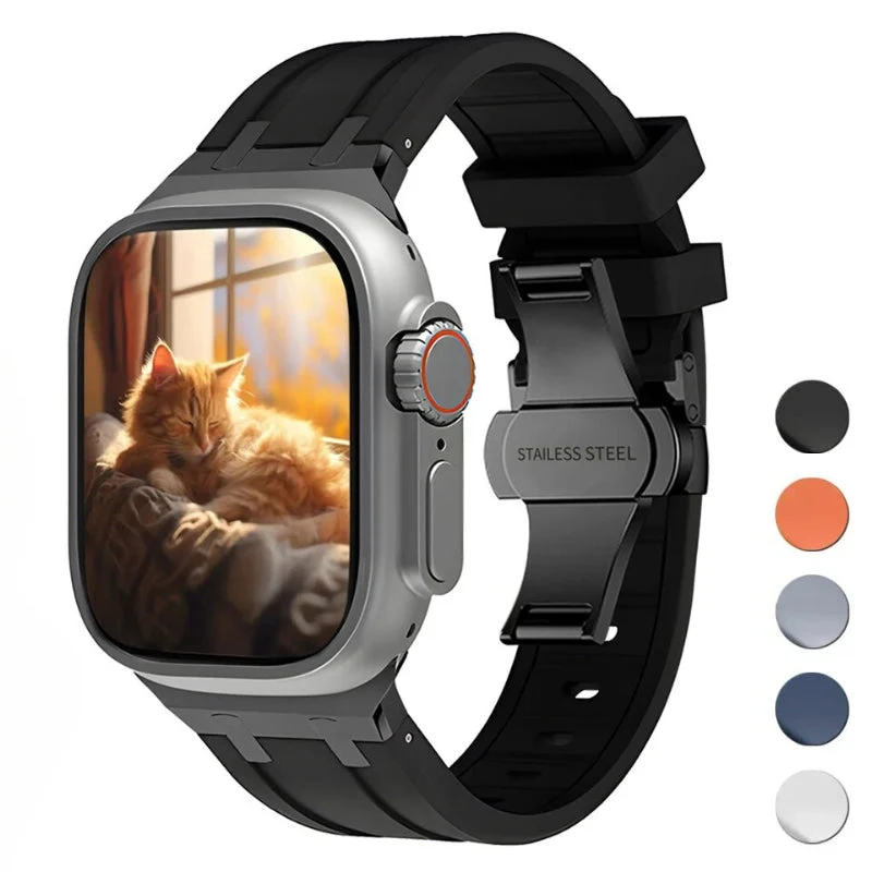 Onyx Titanium Silicone Apple Watch Band - Image 11