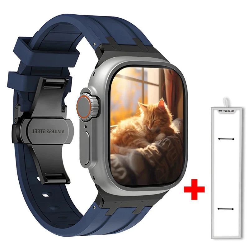 Onyx Titanium Silicone Apple Watch Band - Image 3
