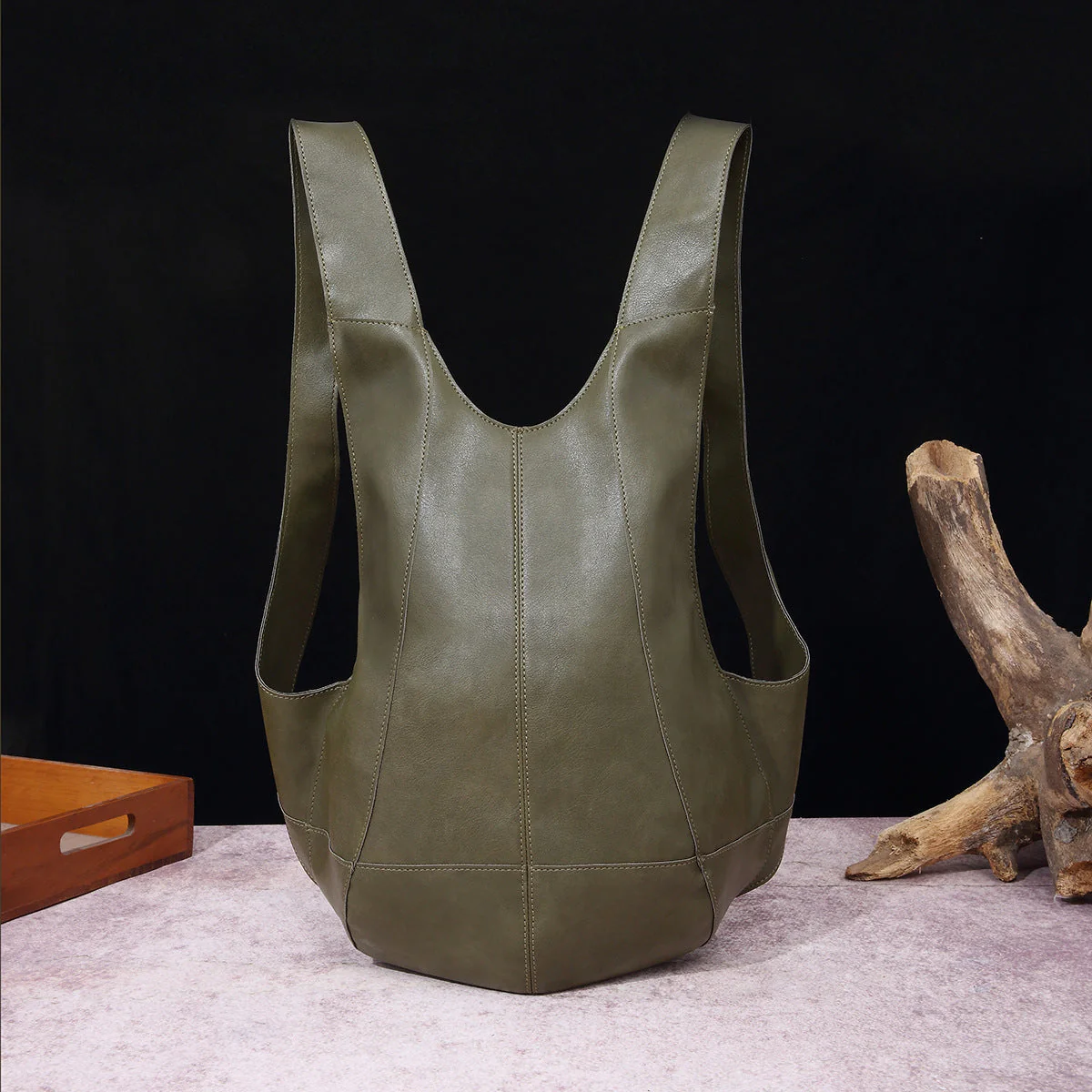 Parla Curve Leather Backpack - Image 7