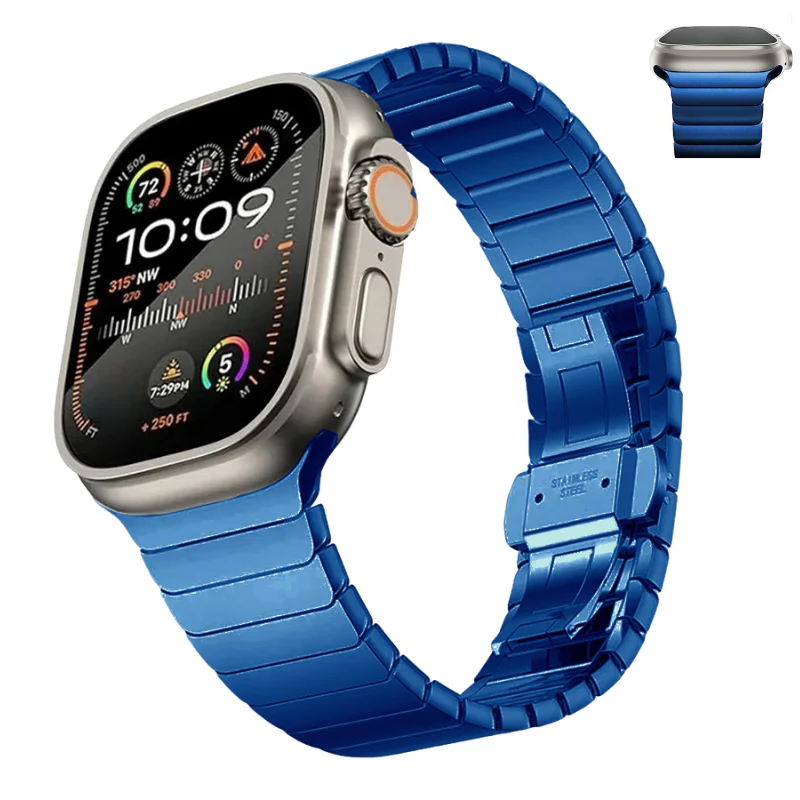 Renzo Stainless Steel Link Apple Watch Band - Image 13