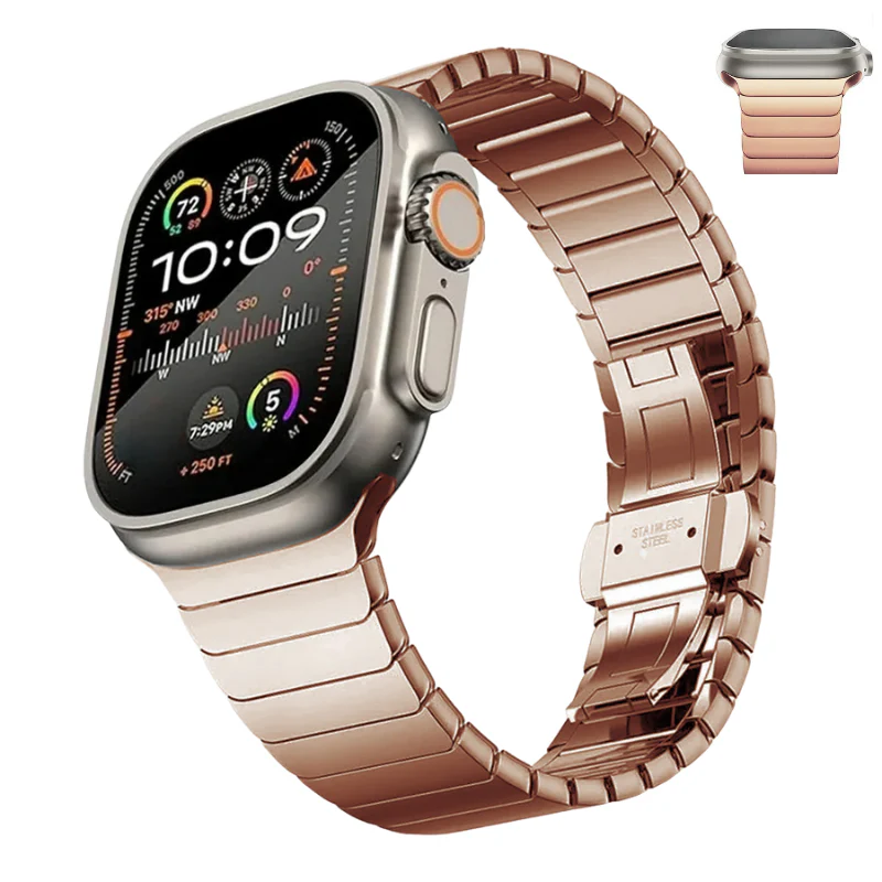Renzo Stainless Steel Link Apple Watch Band - Image 15