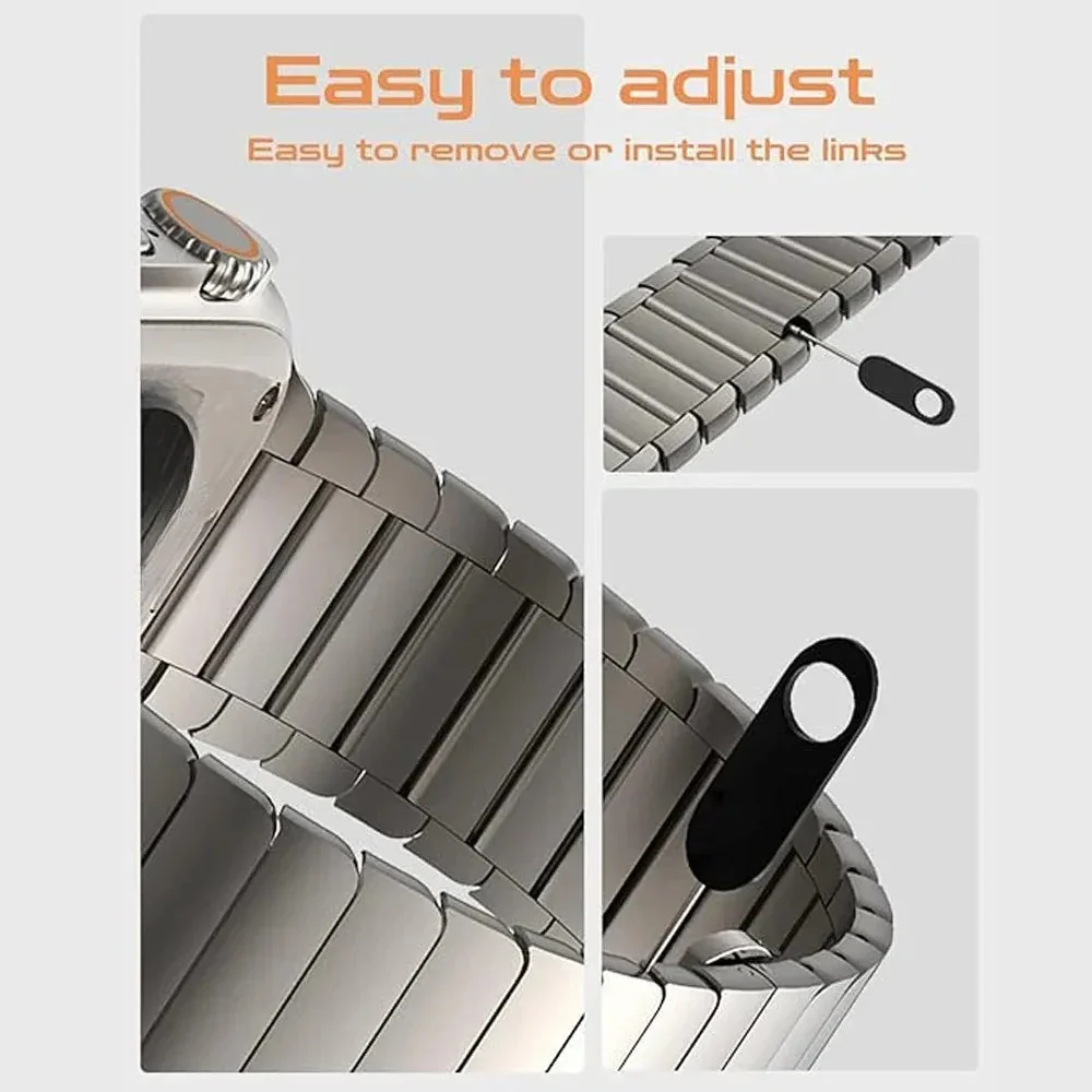 Renzo Stainless Steel Link Apple Watch Band - Image 19