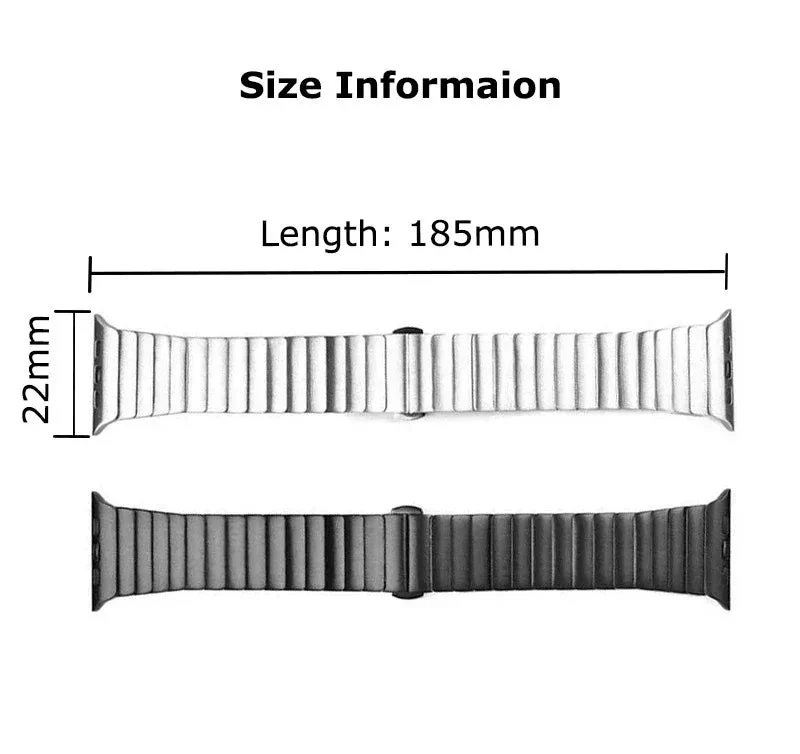 Renzo Stainless Steel Link Apple Watch Band - Image 21