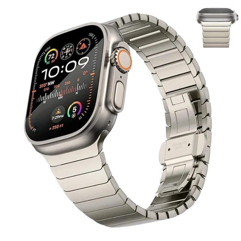 Renzo Stainless Steel Link Apple Watch Band - Image 4